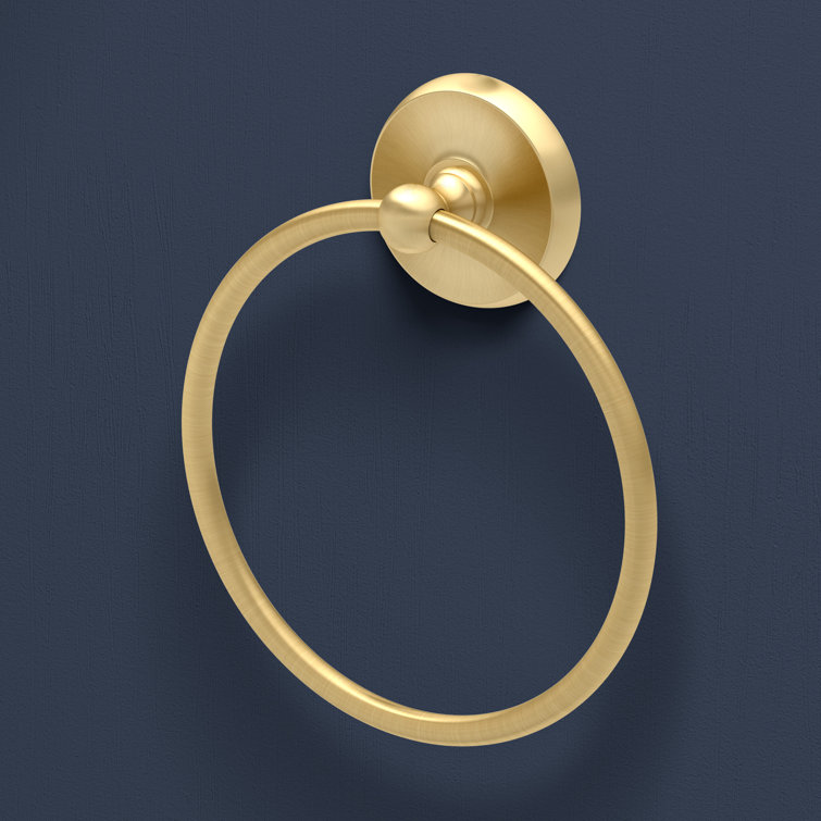 Brushed Brass Wall Mounted 6.5" Towel Ring