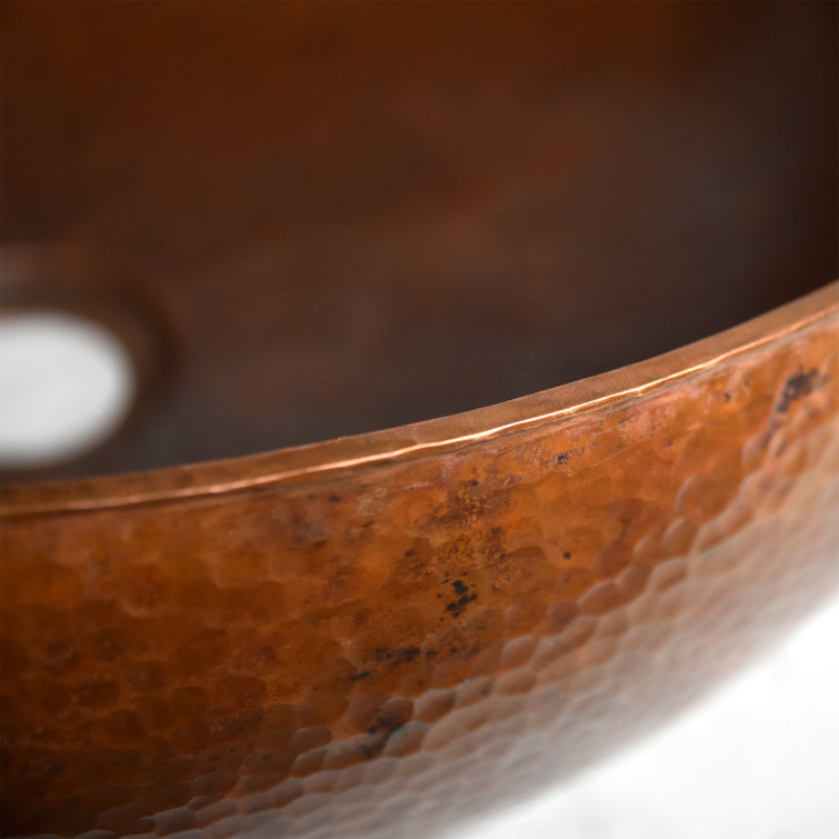 Hand Hammered Copper Oval Vessel Bathroom Sink