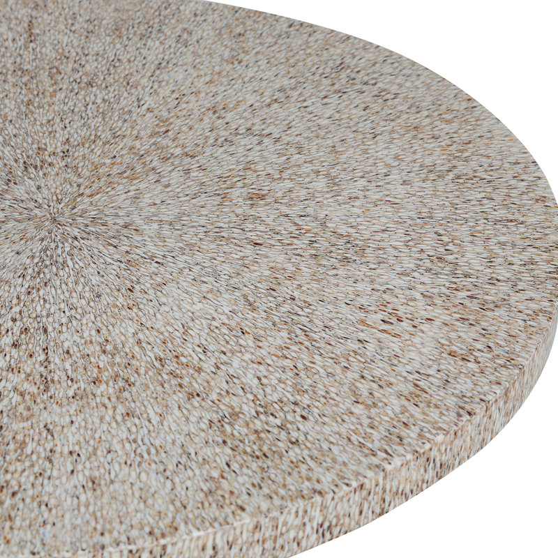 Liz Transitional White Resin and Turnsole Round Side Table 20"