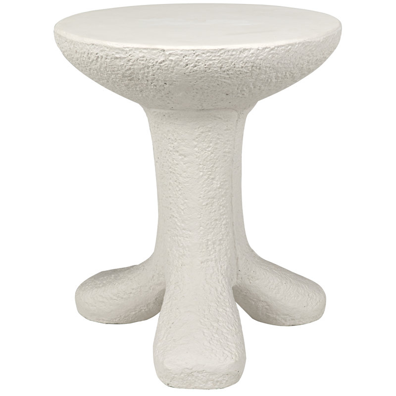 Luca Classic White Round Fiber Cement Side Table