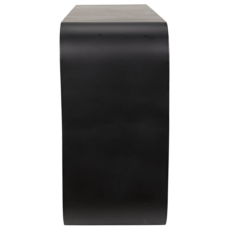 Noir Shylock 60'' Black Steel and Wood Console Table