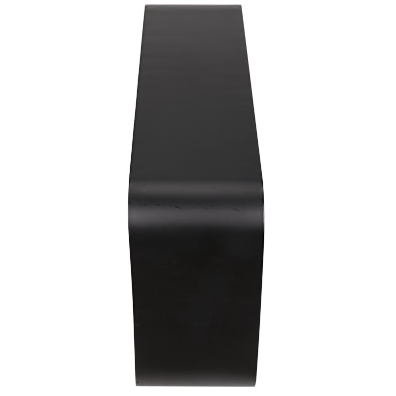 Noir Shylock 60'' Black Steel and Wood Console Table