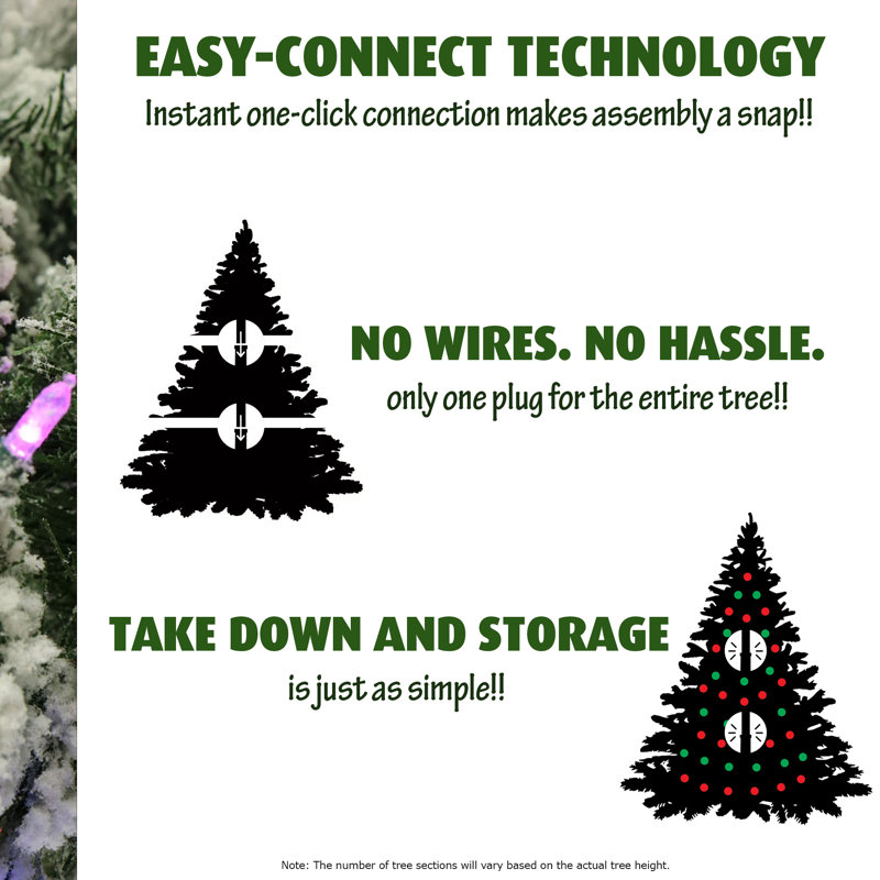 6.5-Ft Frosted Pine Christmas Tree with Clear Lights and Pinecones