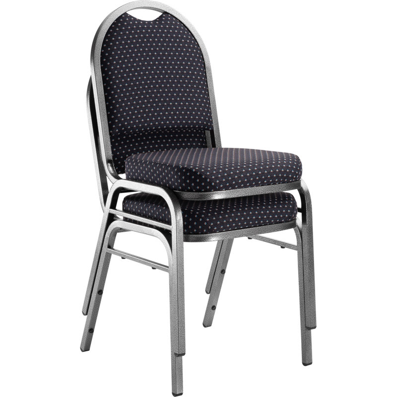 Silvervein Frame Midnight Blue Fabric Stackable Banquet Chair