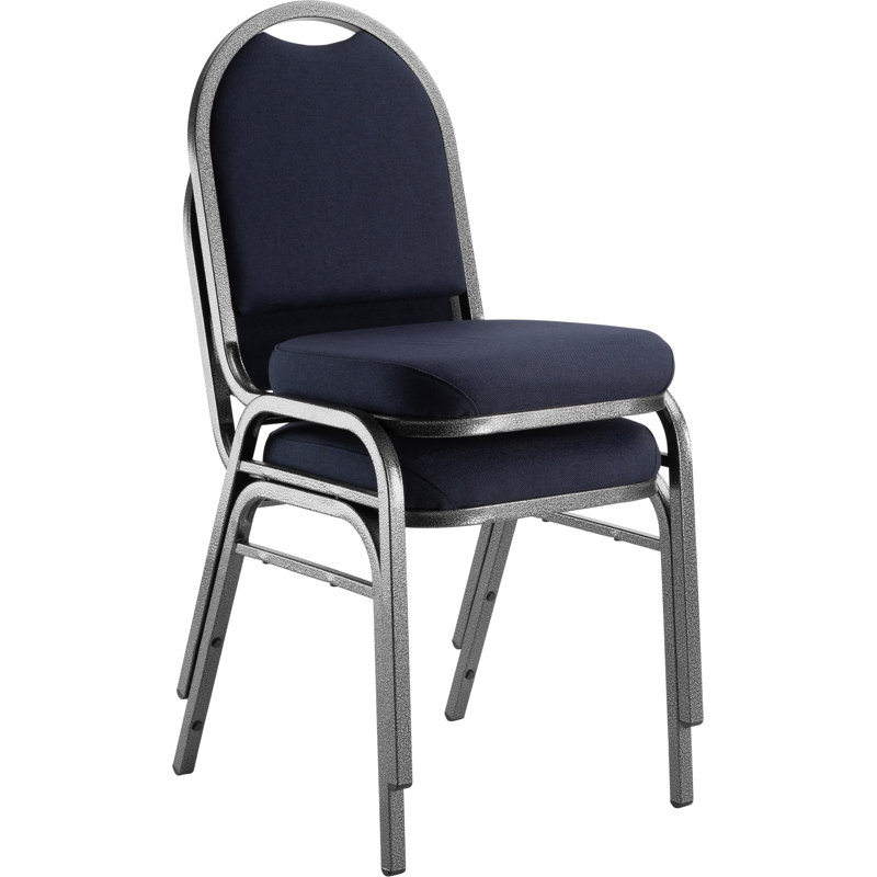 Silvervein Frame Midnight Blue Fabric Stackable Banquet Chair