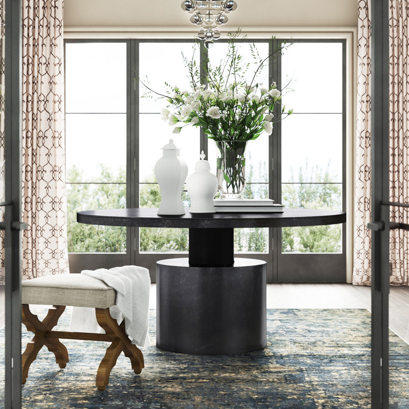 Marlow Classic Round Wood Dining Table in Mid-century Modern Style