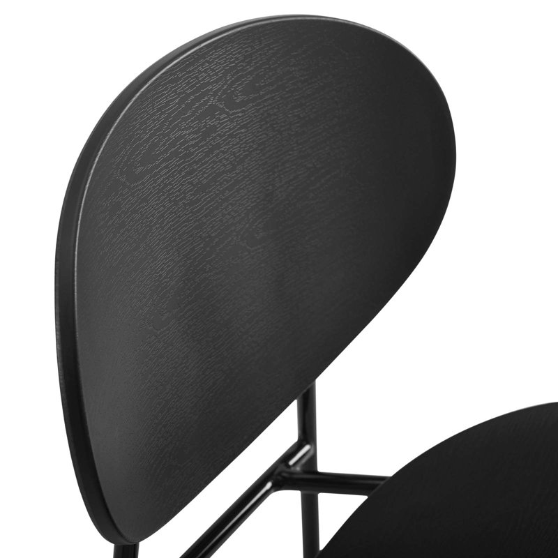 Black Metal Mid-Century Modern Stackable Side Chair Set