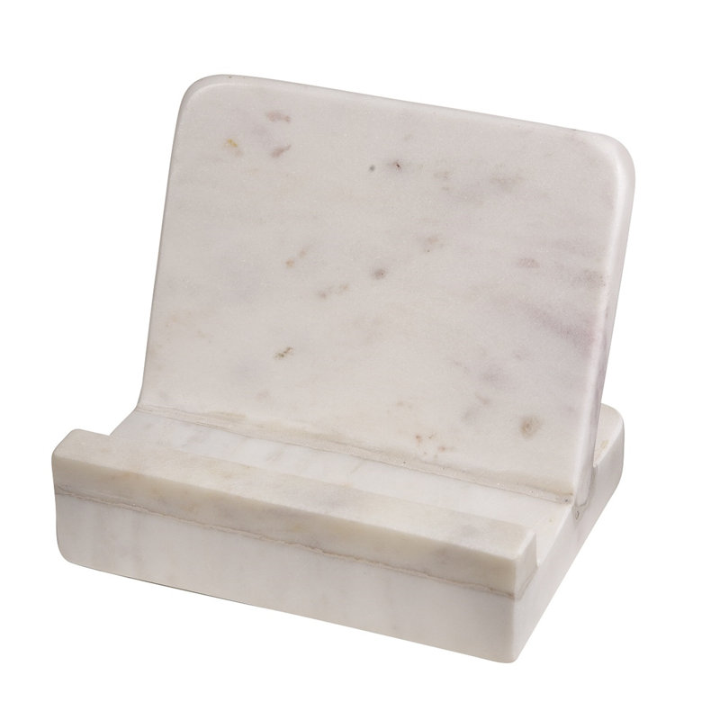 Creamy White Marble Modern Cook Book Stand