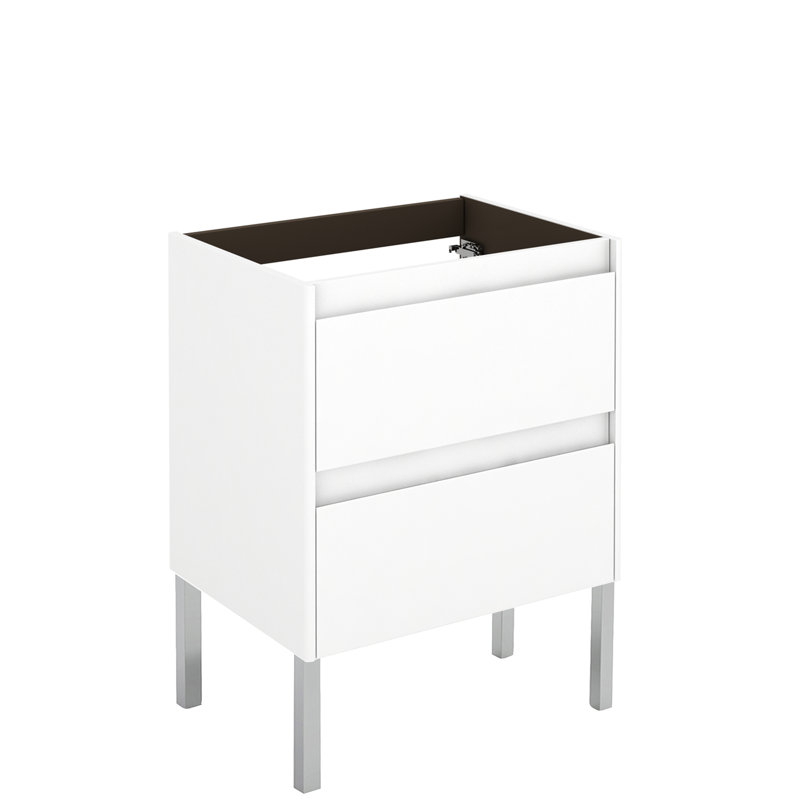 Ambra 23.4'' Glossy White MDF Freestanding Bathroom Vanity Base
