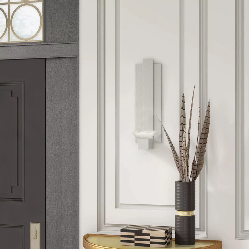 Delphi Silver Leaf Dimmable LED Wall Sconce with Hand Cast Studio Glass