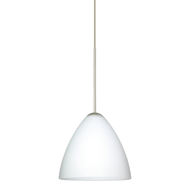 Mia Satin Nickel Opal Glass Mini Pendant Light