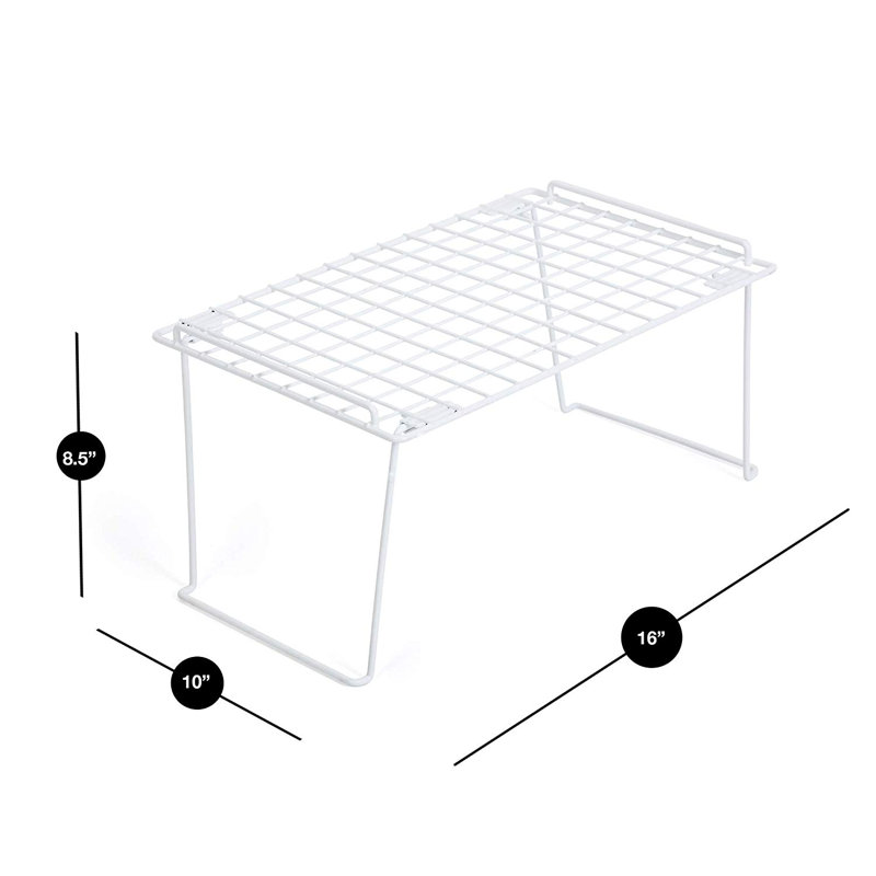 Large White Metal Stacking Cabinet Shelf Rack