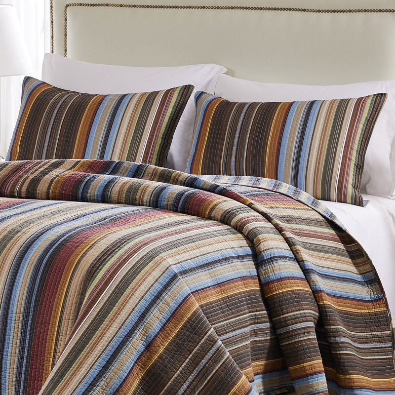 Rustic Retreat Earth Tone Reversible Cotton King Quilt Set