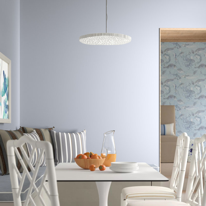 Luna Elegance 3000K LED White Drum Pendant Light