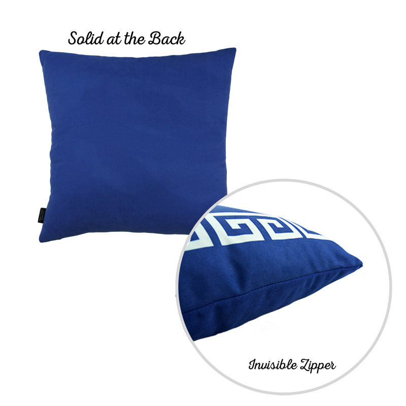 Black and White Greek Key Polyester 20" x 20" Pillow Covers