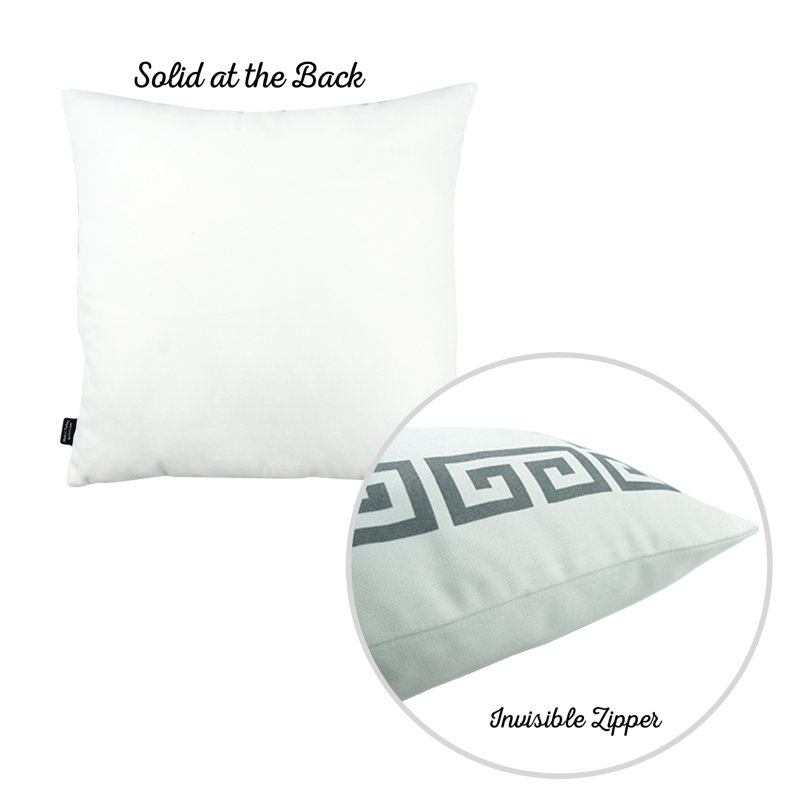 Black and White Greek Key Polyester 20" x 20" Pillow Covers