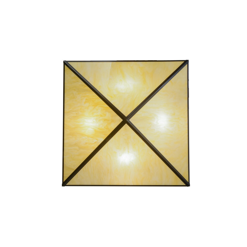 Mission Prime Solar Black 72" Geometric Chandelier with Silver Mica Lanterns