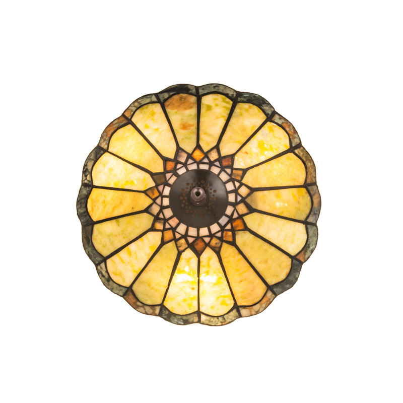 Jadestone Black and Yellow Glass 3-Light Flush Mount