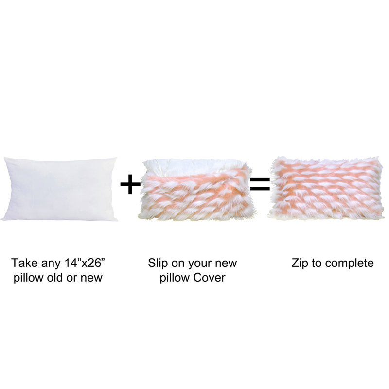 Rose Quartz Faux Fur Embroidered Euro Pillow Cover