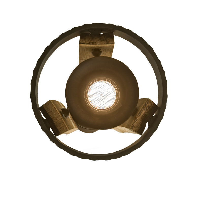 Natural Wood and Bronze 21" Rustic Pendant Light