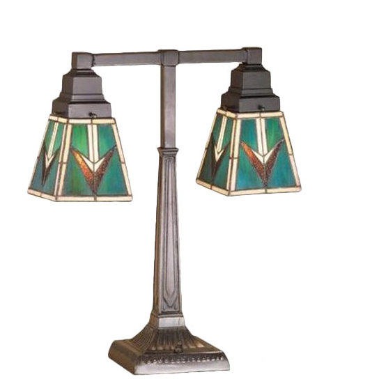Valencia Mission Inspired 20" Stained Glass Bronze Table Lamp