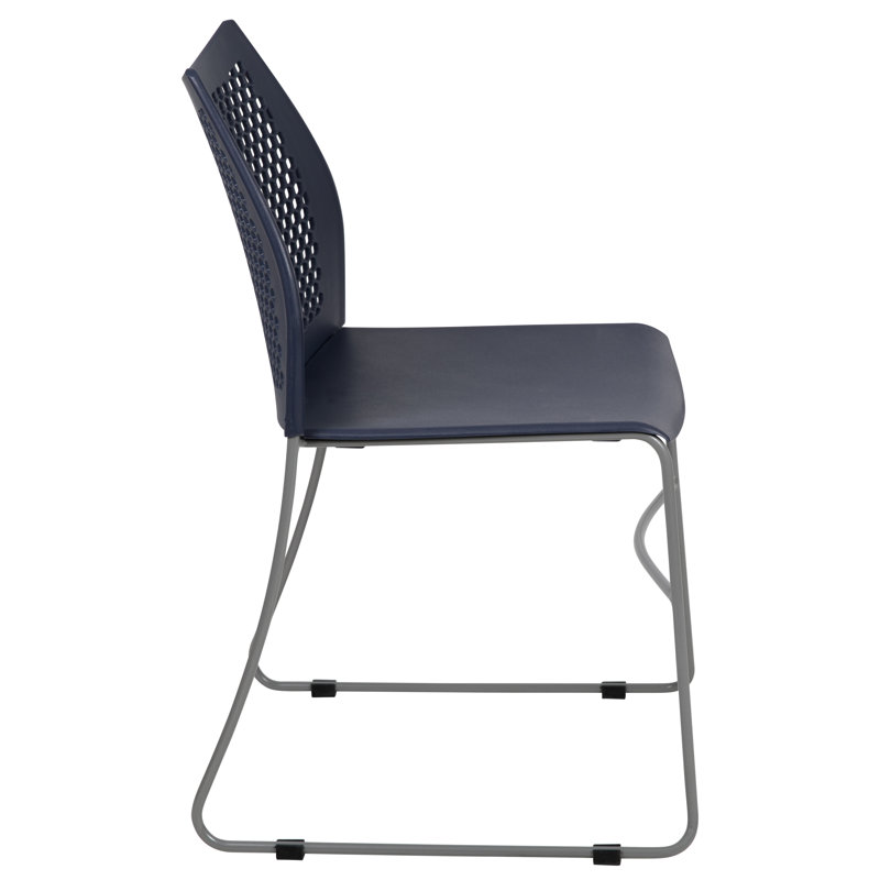 Hercules 661 lb. Modern Gray Stack Chair with Air-Vent Back