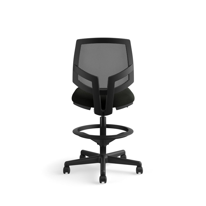 360 Swivel Mesh Task Chair with Adjustable Height and Footrest in Black