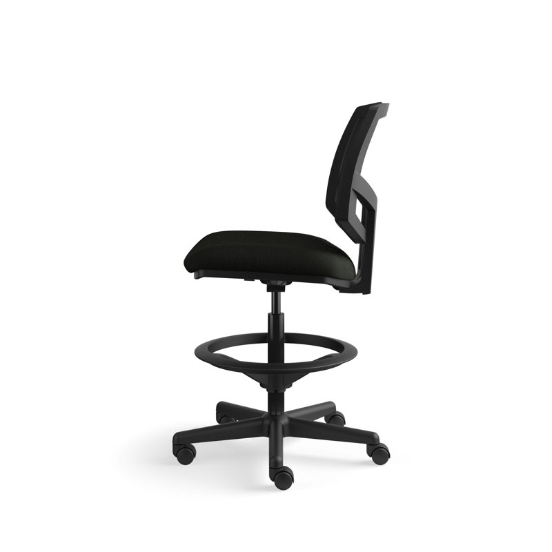 360 Swivel Mesh Task Chair with Adjustable Height and Footrest in Black