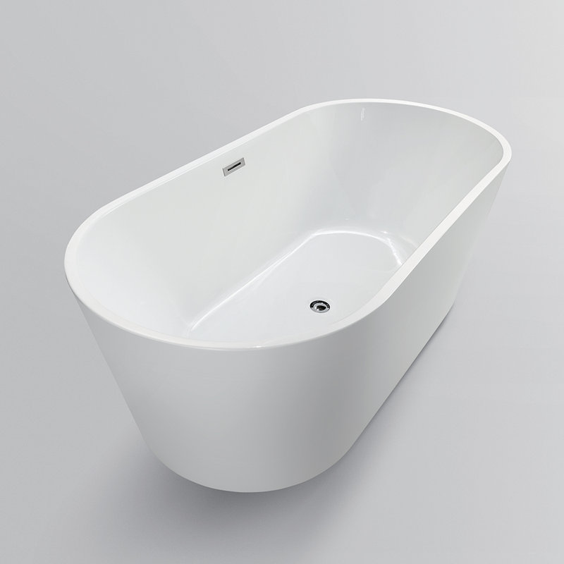 Iris 54" White Acrylic Freestanding Soaking Bathtub