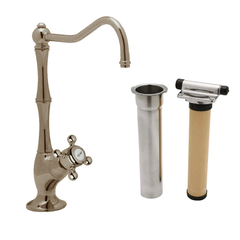 Italian Brass Single Handle Kitchen Faucet with Porcelain Handle