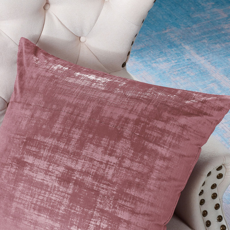Withered Rose Textured Velvet Euro Square Pillow Covers Set