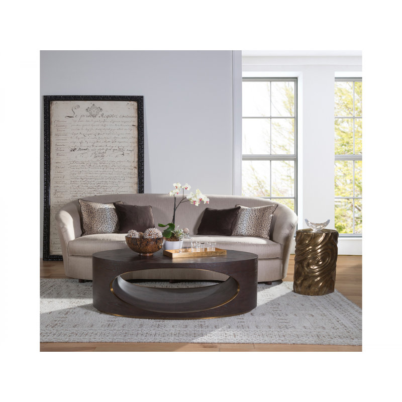 Catalan Oval Gold Metal Drum Table