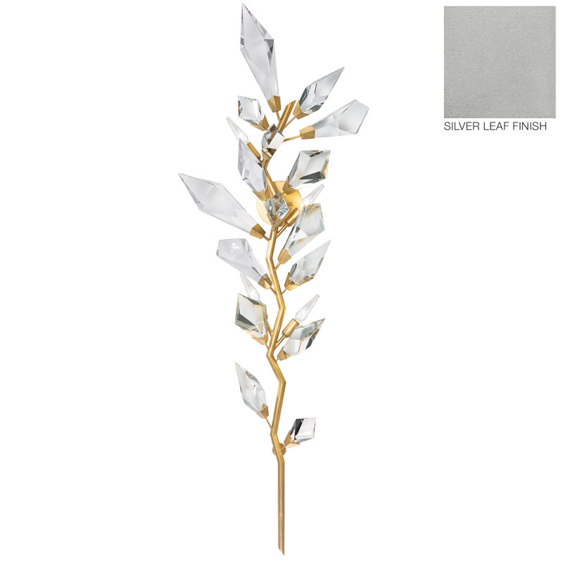 Foret Crystal Leaf Silver 4-Light Dimmable Sconce