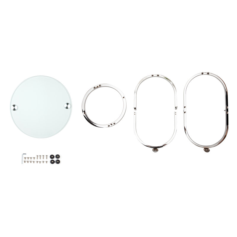 Small Round Chrome and Glass Accent Table