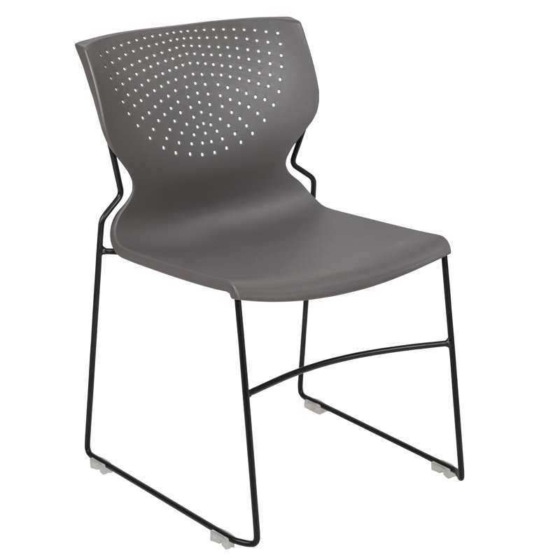 Hercules 661 lb. Capacity Gray Full Back Stacking Metal Chair