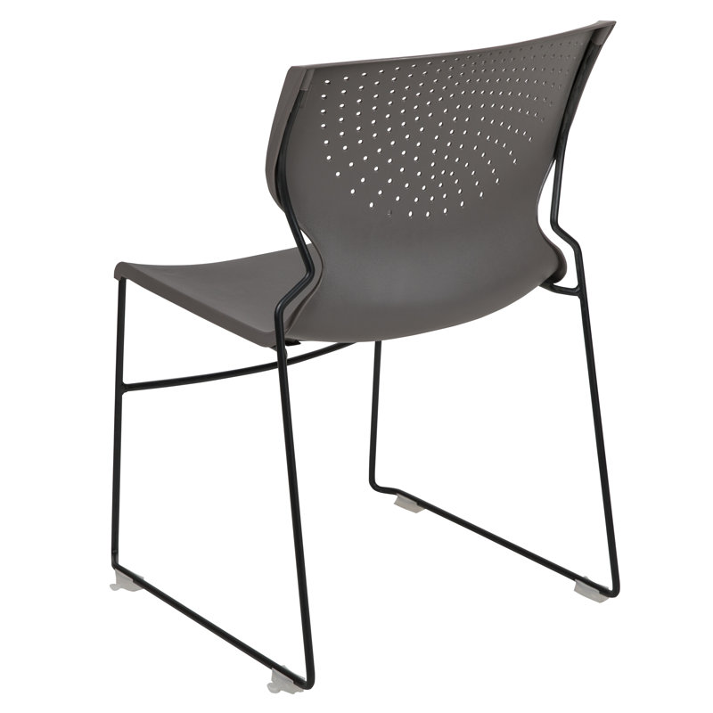 Hercules 661 lb. Capacity Gray Full Back Stacking Metal Chair
