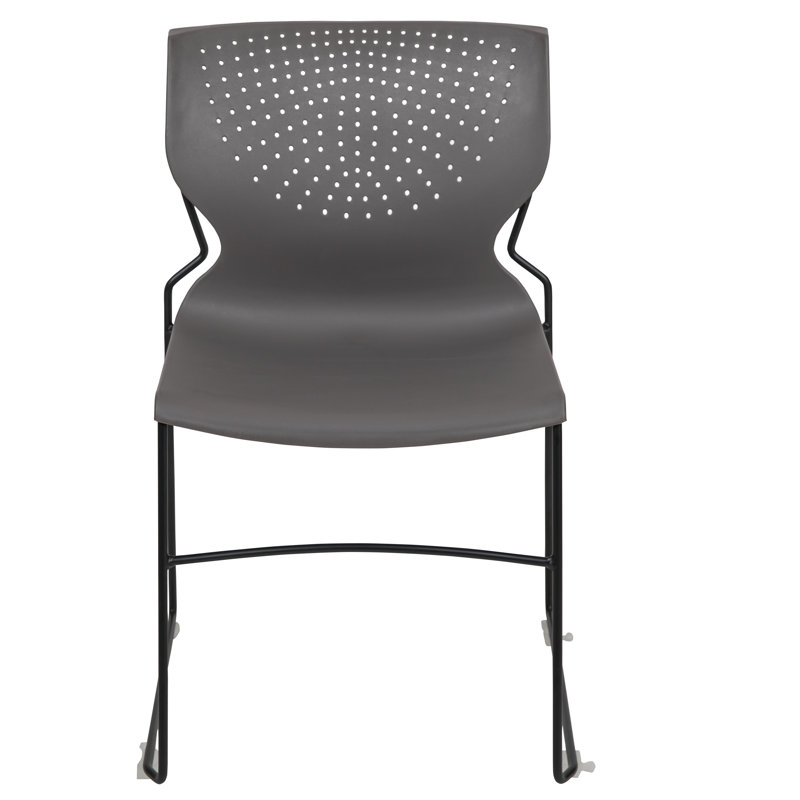 Hercules 661 lb. Capacity Gray Full Back Stacking Metal Chair