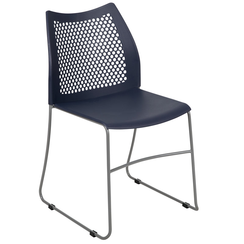 Hercules 661 lb. Modern Gray Stack Chair with Air-Vent Back