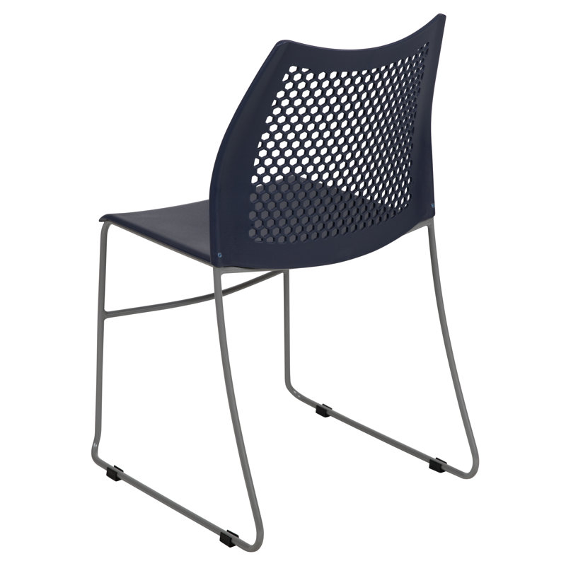Hercules 661 lb. Modern Gray Stack Chair with Air-Vent Back