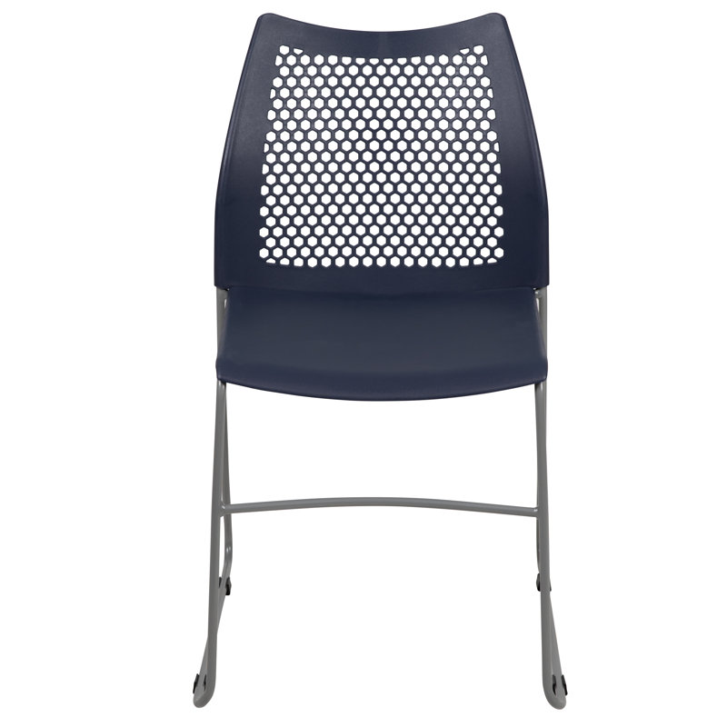 Hercules 661 lb. Modern Gray Stack Chair with Air-Vent Back