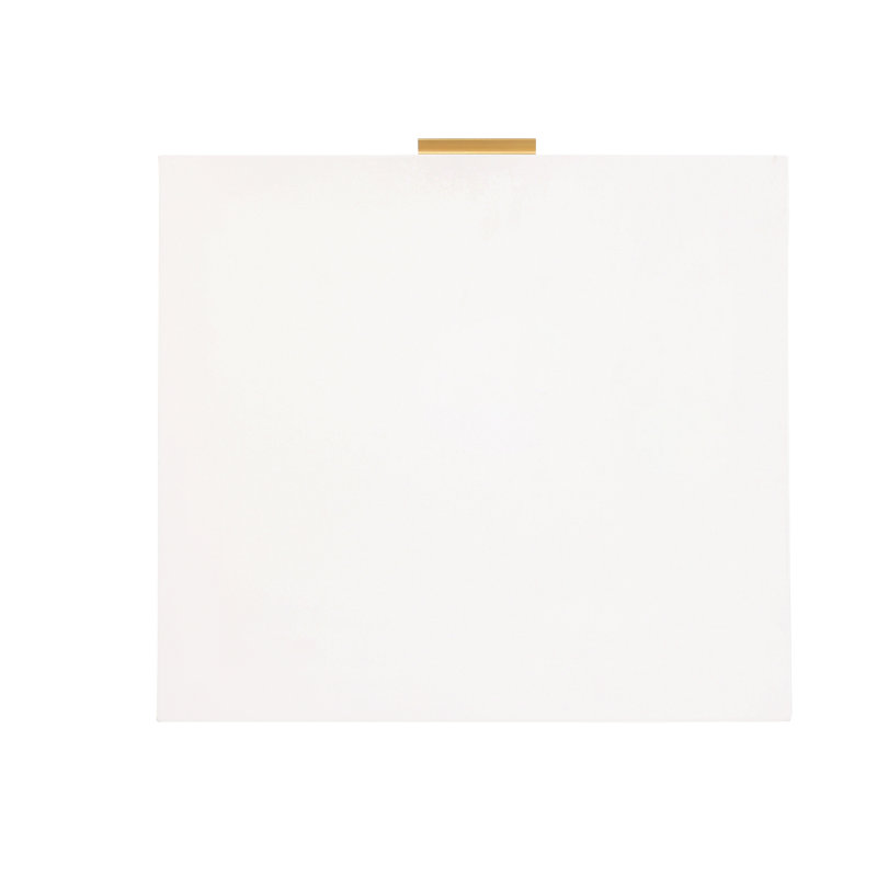 Catalina Mid-Century Modern White Rubberwood 1-Drawer Nightstand with Gold Legs