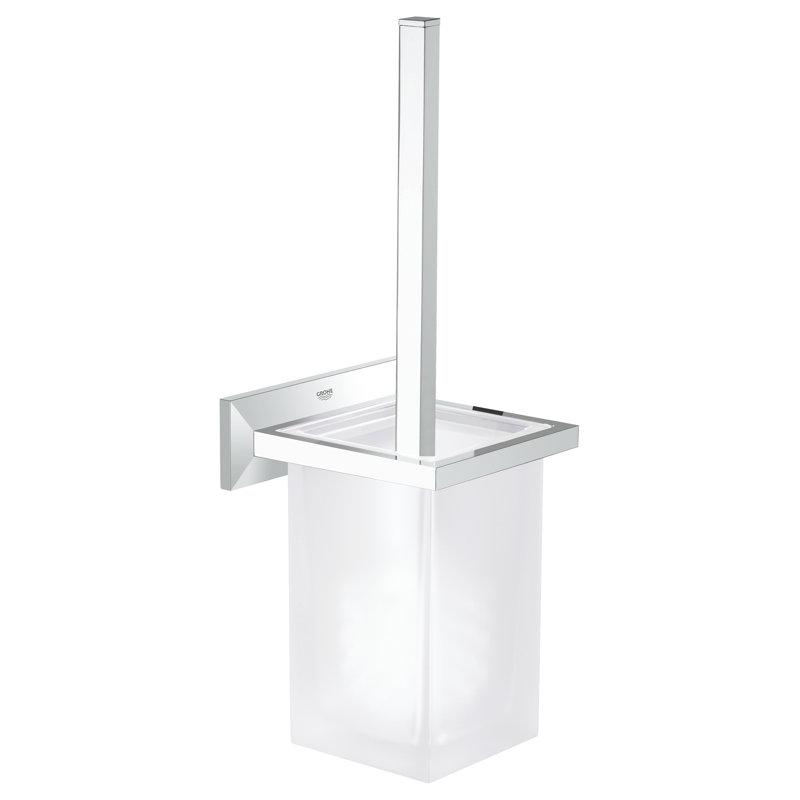 Allure Brilliant Chrome Wall Mounted Toilet Brush and Holder