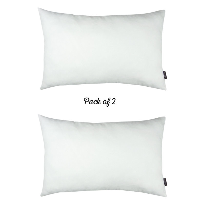 White Polyester Lumbar Pillow Cover Set