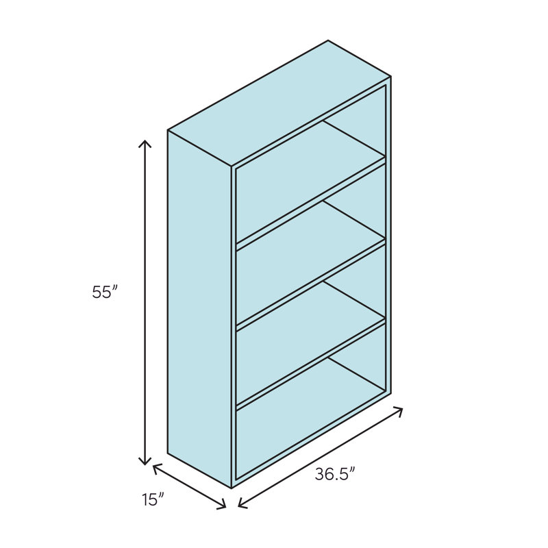 Tennsco Sturdy Black Steel 4-Shelf Adjustable Bookcase