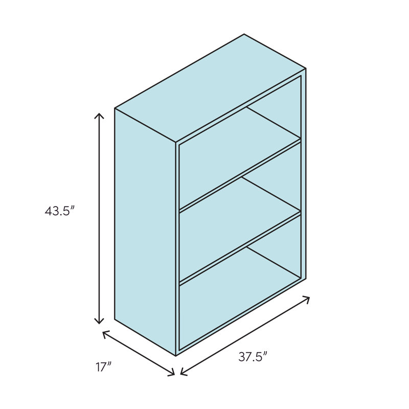 Putty Steel Adjustable 3-Shelf Welded Bookcase 34.5" x 40"