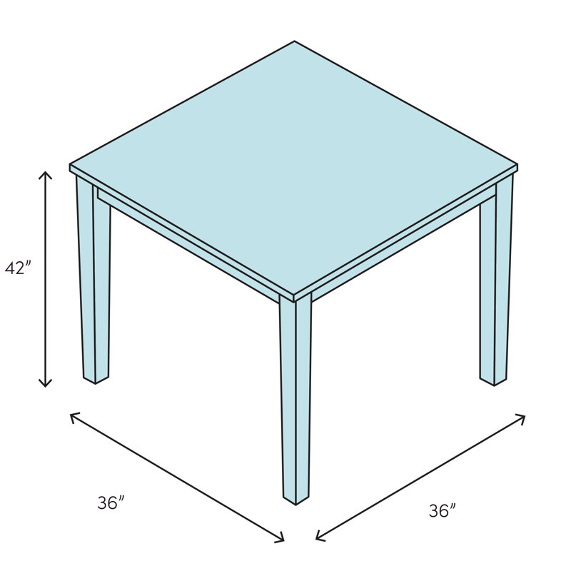 Rustic Farmhouse 36" Square Unfinished Rubberwood Bar Table