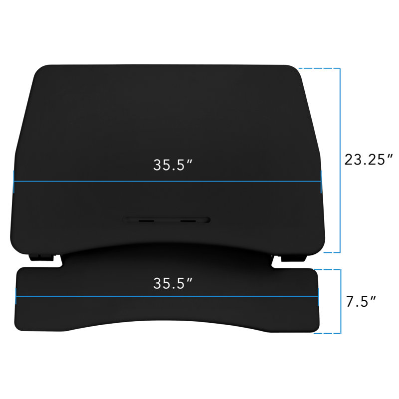 Black Adjustable Metal Standing Desk Converter with Keyboard Tray