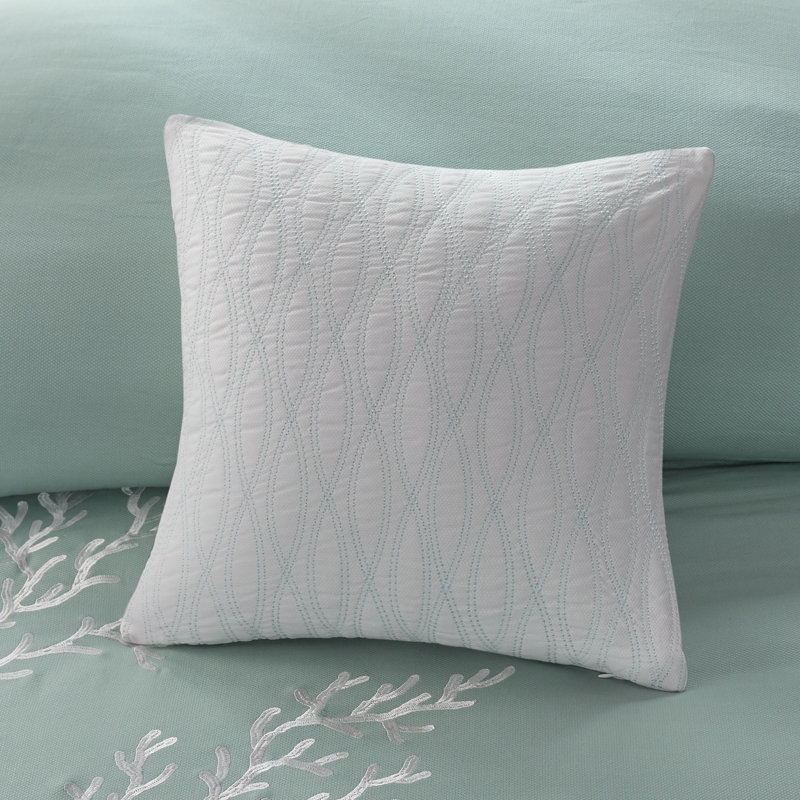 Aqua and White Cotton Nautical Full Comforter Set