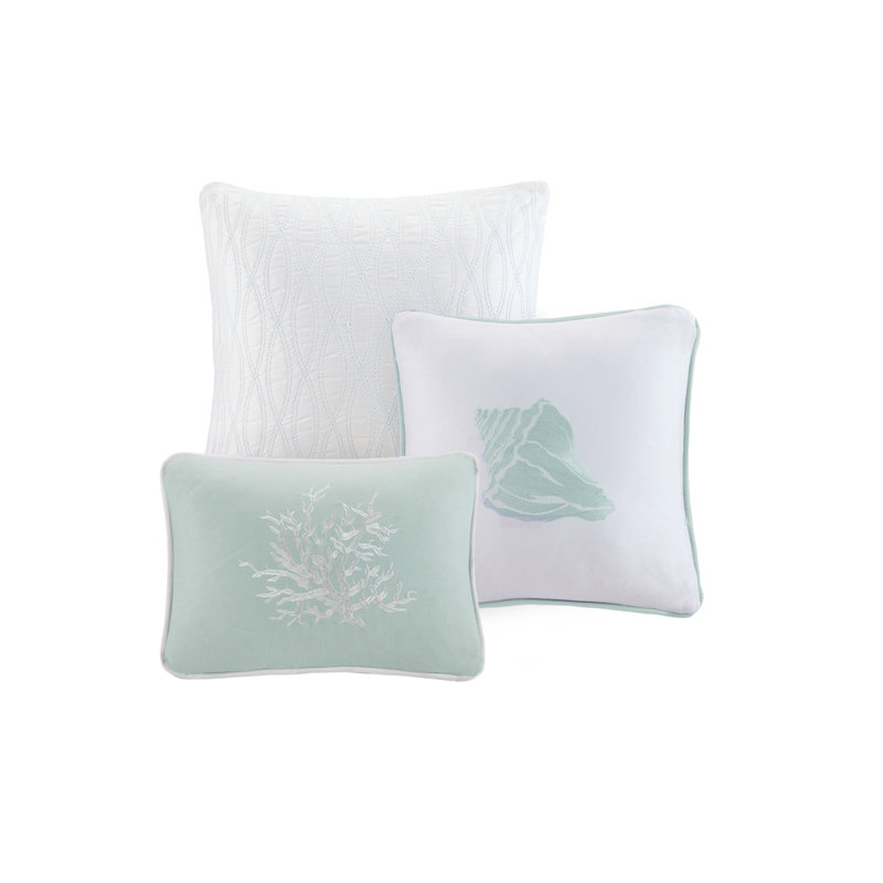 Aqua and White Cotton Nautical Full Comforter Set
