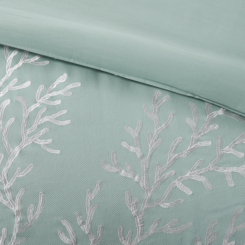 Aqua and White Cotton Nautical Full Comforter Set